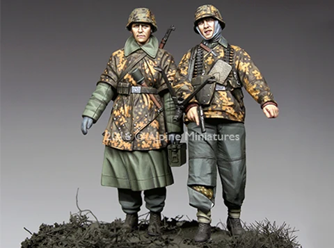 Набор Хансен на колышке 1/35 кг № 1 2 фигурки модель солдата GK из смолы военная тема