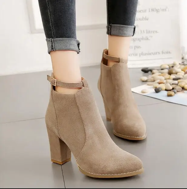 SMONSDLE 2018 winter new European and American fashion thick with short boots British wind Martin Chelsea bare female A15 | Обувь