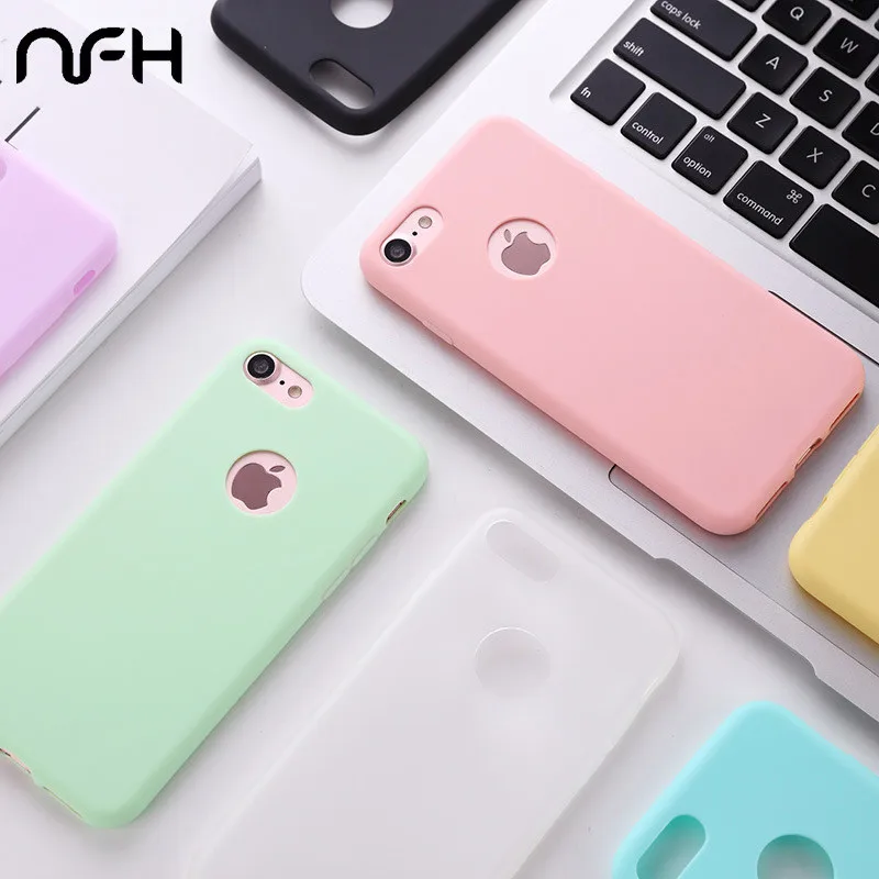 Милый ТПУ силиконовый чехол для iPhone на 5S 6 6s XS матовый задней панели ультра тонкий