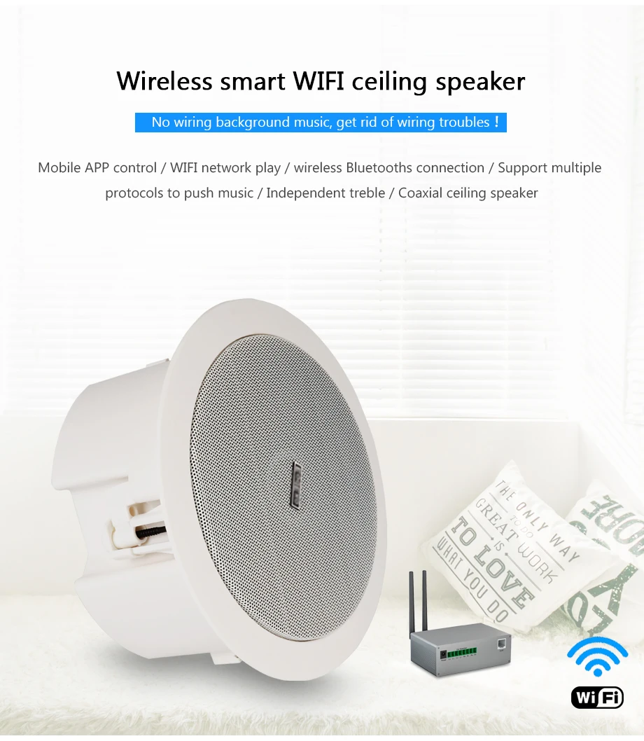 Oupushi ks812b Wi-Fi потолочные колонки активные роговые настенные колонки trumpetto домашний кинотеатр/pa система/семейная фоновая музыкальная система