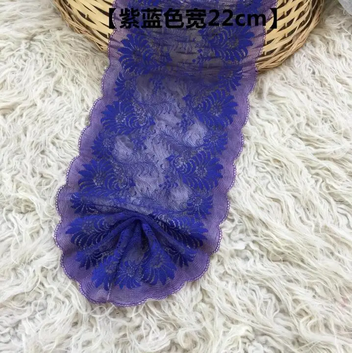2 м/лот 22 см ширина цветная эластичная кружевная ткань отделка Лента для одежды