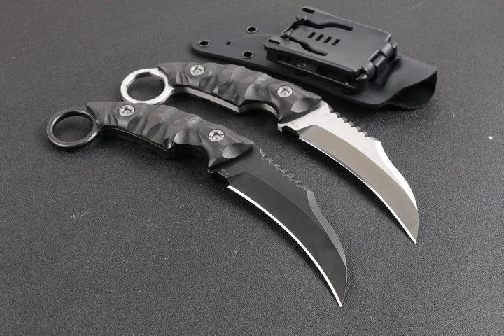 VG10 Сталь Ножи острые Тактические выживания фиксированным лезвием кожа оболочки