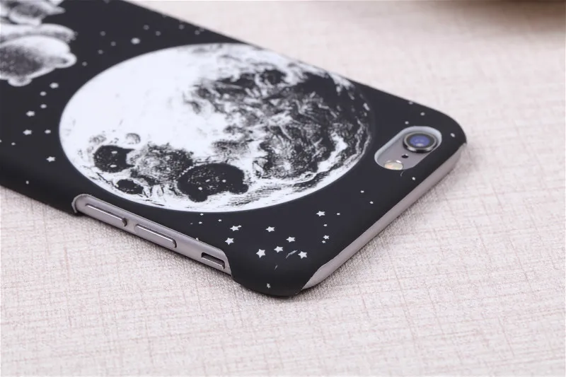 Fashion Cute Cartoon Bear Moon Stars Hard Matte Plastic Coque Case for iphone 8 X Phone Slim Cover IPhone plus | Мобильные телефоны