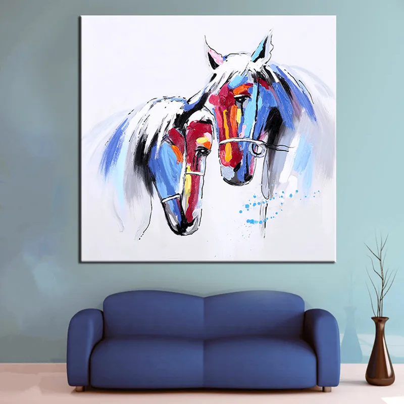 Современный домашний декор искусство Большие Животные ручной работы картины на