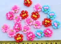 set of 100pcs resin cherry flower cabochons 18mm cell phone decor hair accessory supply embellishment diy project supply