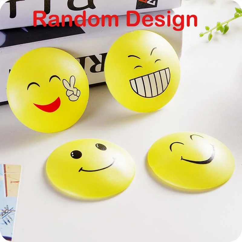 Random Smiles 2 шт Силиконовые самоклеющиеся настенные дверные протекторы дверной безопасный стоп-защита глушитель краш-пад защита от дверных ручек, замков 4 см - Цвет: Random Smiles