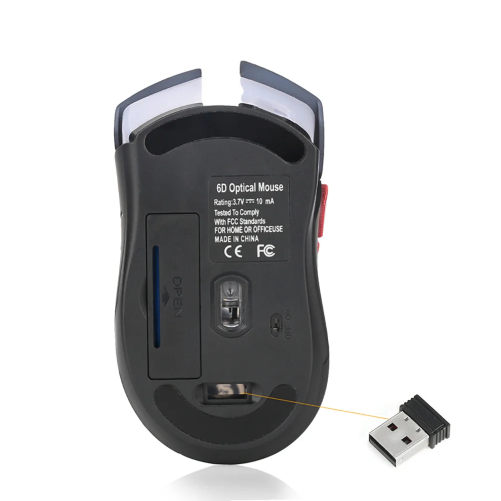HXSJ 2400 точек/дюйм перезаряжаемая Беспроводная игровая мышь 7 цветов с подсветкой дышащая комфортная геймерская мышь для компьютера настольного ноутбука