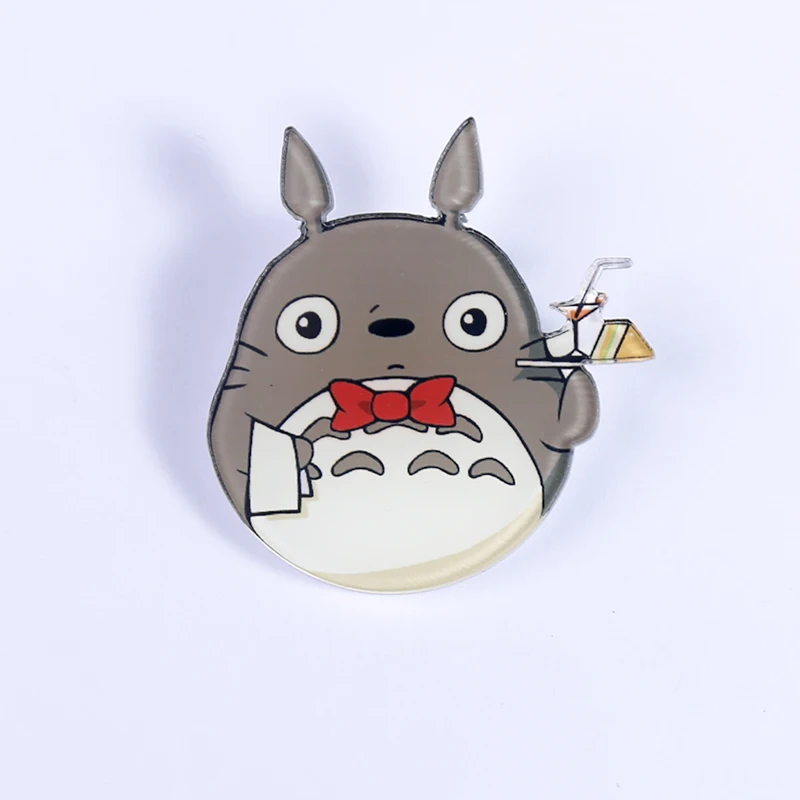 Nengdou Y24 totoro значки японского аниме иконы мультфильм мужская брошь на рюкзаке акриловые значки, чтобы пройти значок кошки для детей