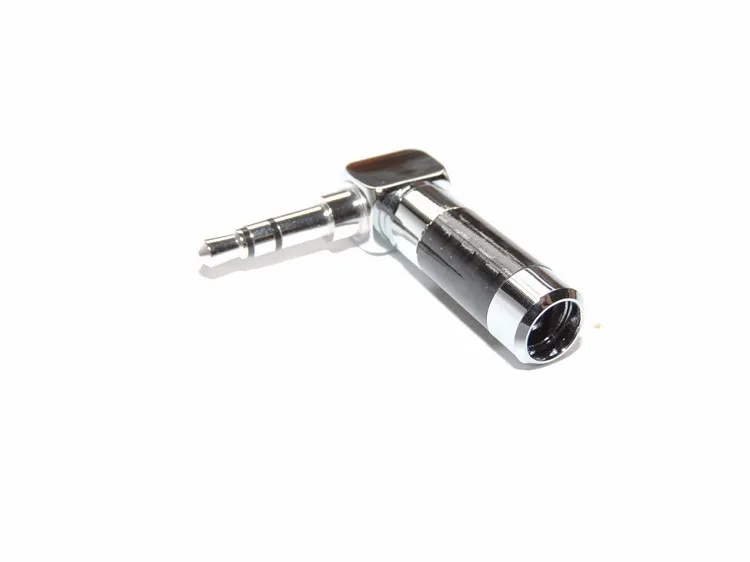 

Free shipping 4pcs Rhodium Plated Audio 3.5mm 3Poles Stereo Male Plug Carbon Fiber 90 Degree Adapter Solder Connector