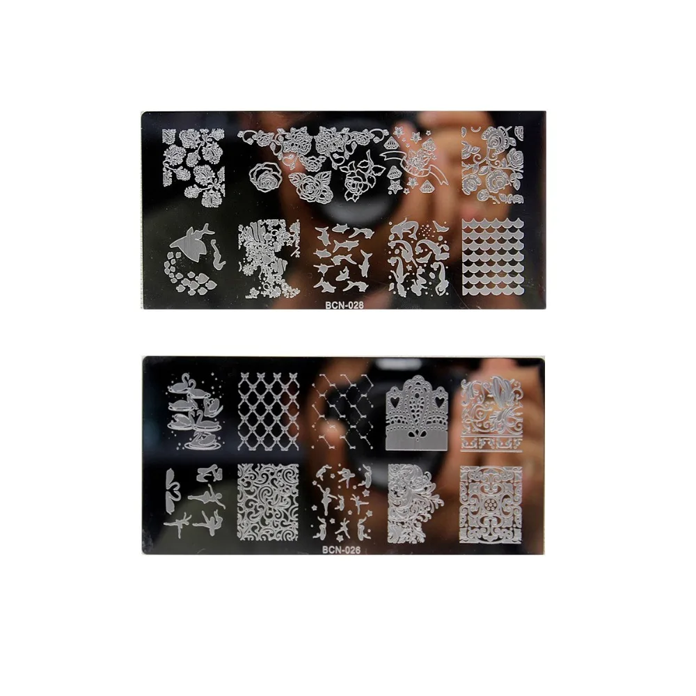 Шаблоны для дизайна ногтей 10 шт./лот черные кружевные розовые дизайнерские