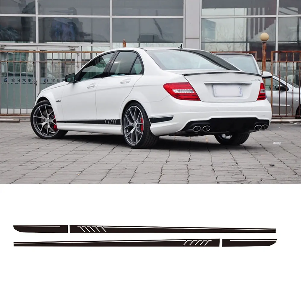 Наклейки на юбку с боковыми полосками 2 шт. AMG Edition C63 507 наклейки для Mercedes Benz C Class W204