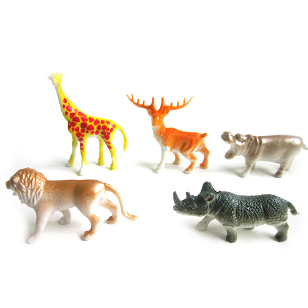 

8 шт./компл. пластиковые фигурки животных в зоопарке Тигр Леопард бегемот жираф детская игрушка милые игрушечные животные набор подарок для ...