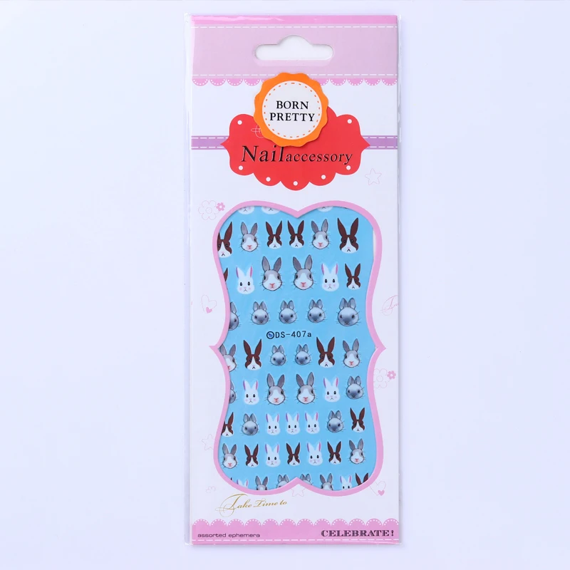 BORN PRETTY Rabbit наклейка для ногтей с водой милый кролик переводная наклейка 12,8*5,5 см DIY маникюр украшения для ногтей