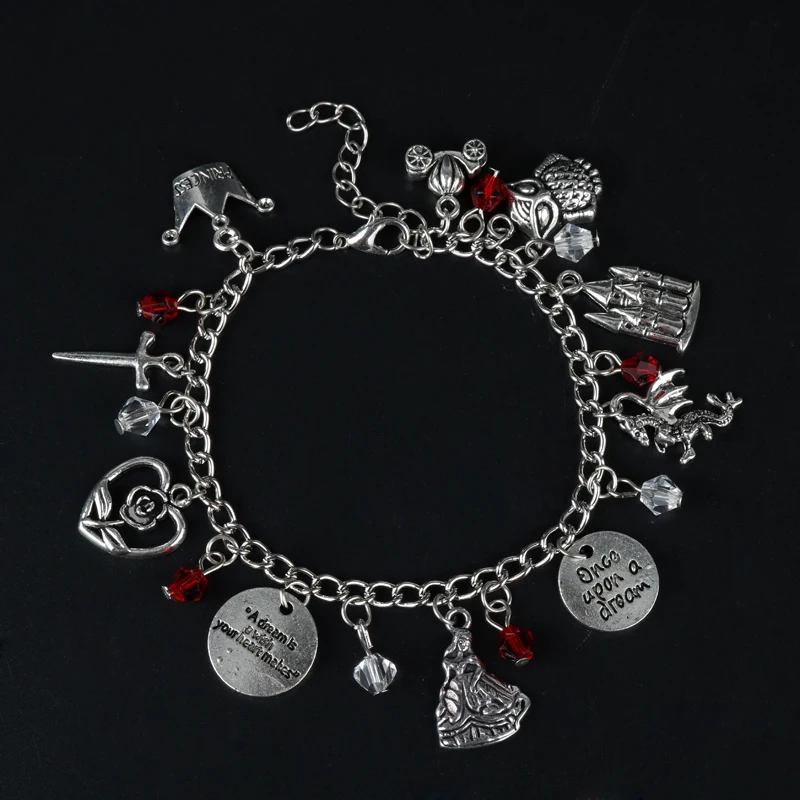 

Once Upon A Dream Bracelet A dream is a wish you"heart makes"Crystal Beads Pendent Bracelets for Women