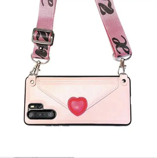 wallet phone case Кожаный чехол-кошелек для huawei mate 20 pro P30 P20 pro honor 20 10 nova 4 5, Роскошный чехол для карт с плечевым ремнем, чехол для телефона - Цвет: wallet phone case