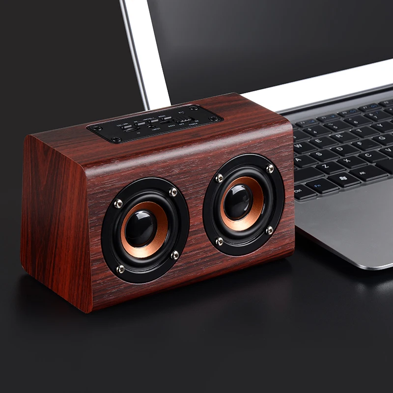 Новинка 2017 список W7 Ретро древесины HiFi 3D Двойной Громкоговорители Bluetooth
