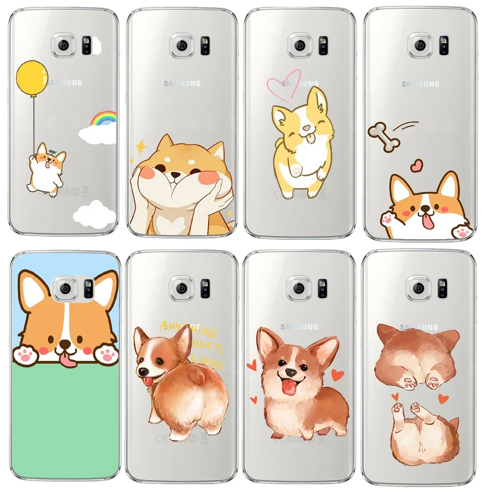 Матовый Прозрачный жесткий пластиковый супер милый чехол Corgi для Samsung Galaxy Note 2 3 4 5 8