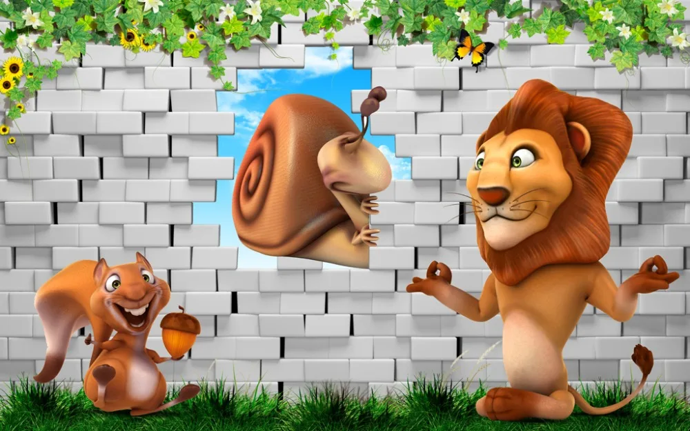 cartoon curtains brick curtain Luxury Blackout 3D Window Curtains For Living Room Bedroom Customized size | Дом и сад