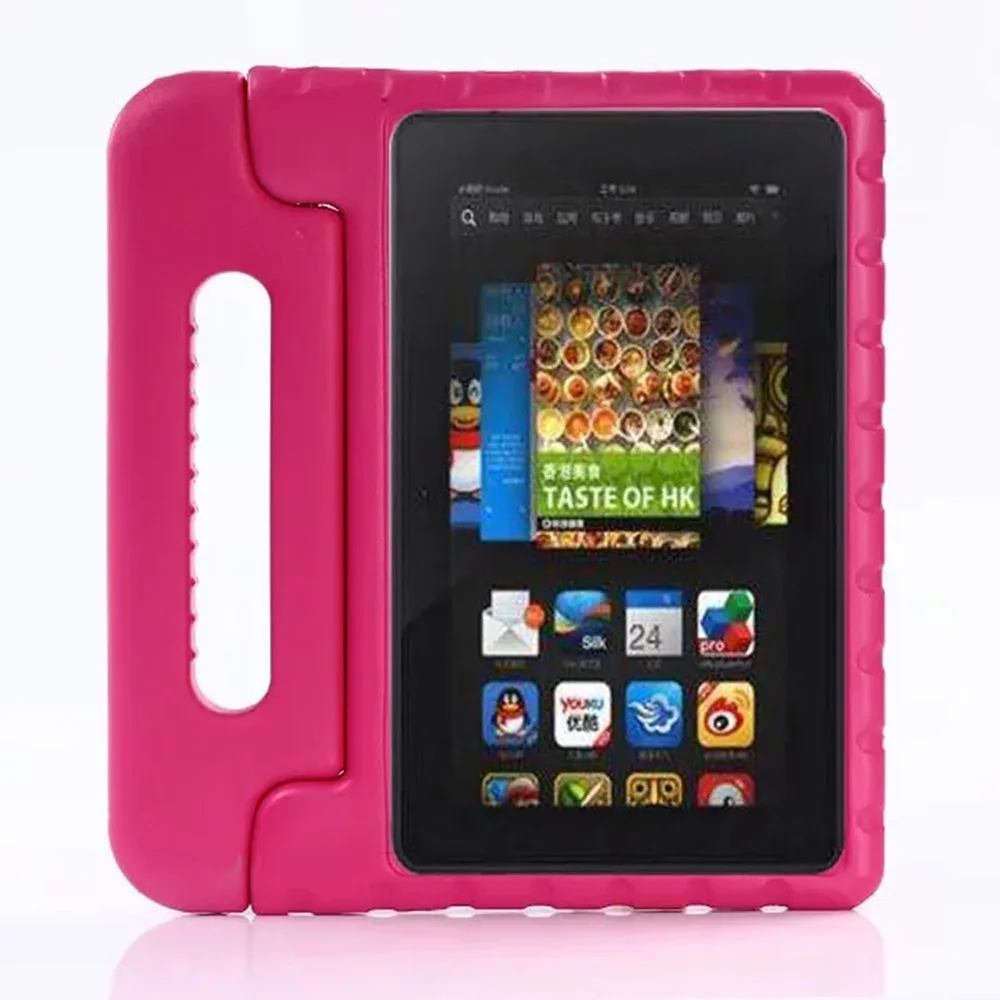 Детский противоударный чехол для Amazon Kindle Fire HD 8 релиз детский Безопасный EVA пены защитный чехол для планшета ручка подставка чехол - Цвет: Rose Red