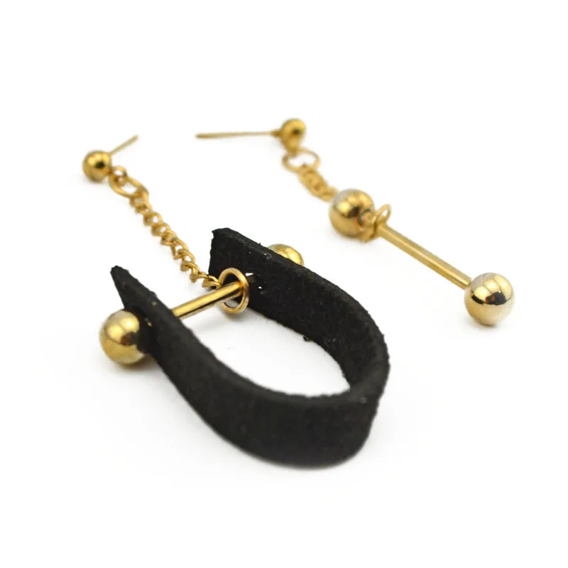 

2017 неровные серьги новая модная цепочка из шариков замшевые серьги-гвоздики для женщин Подарочные ювелирные изделия