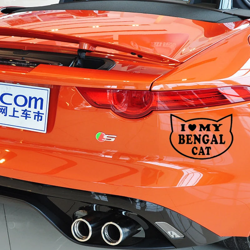 Я люблю свою бенгальскую кошку наклейка для автомобиля Грузовик Заднее лобовое