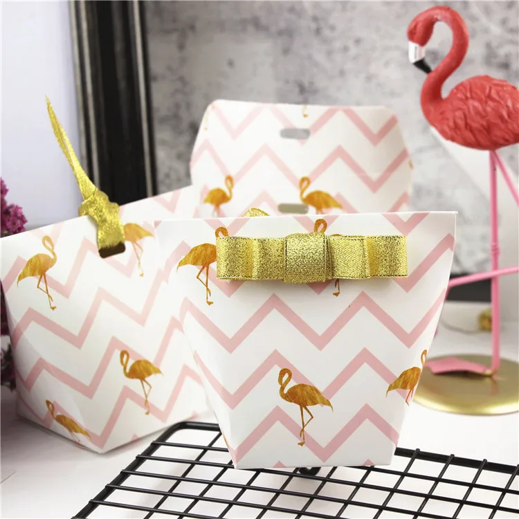 30 шт./лот Фламинго волна Свадебная коробка для конфет бумажные коробки шоколада