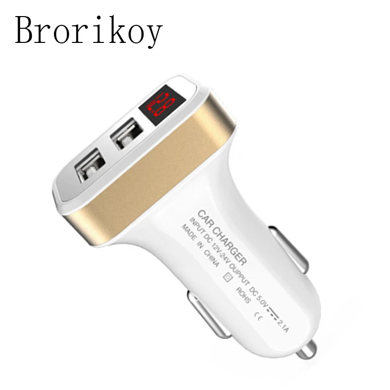 Автомобильное зарядное устройство Quick Charge Dual USB для iPhone samsung адаптер ЖК-дисплей