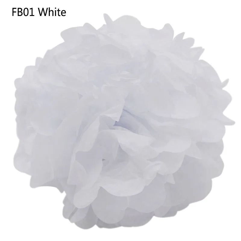 FB01white Многоцветный " 6" " 10" 1" 5 шт. бумажные цветы шар Свадьба для домашней вечеринки на день рождения автомобиль декоративная ткань бумага Pom Poms фонарь - Цвет: FB01white
