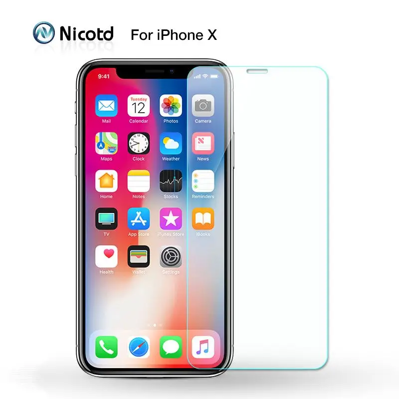 For iPhone X 10 шт., закаленное стекло nicodd HD для iPhone 8, 7, 6, 6 Plus, 5, 5S, 5c, 4S, 4, Противоударная Защитная пленка для экрана для iPhone X, 10, XS MAX, XR 9 - Цвет: For iPhone X