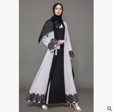 Muslim Ladies Clothing Plus Size Robe Women Arab Abaya Elegant Appliques Cardigan Malaysia Dubai Islamic Maxi HJ368 | Тематическая
