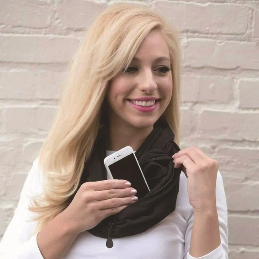 Scarf With Pocket Convertible Journey Infinity All-match Fashion Women Scarves Solid Soft Loop For Female | Дом и сад
