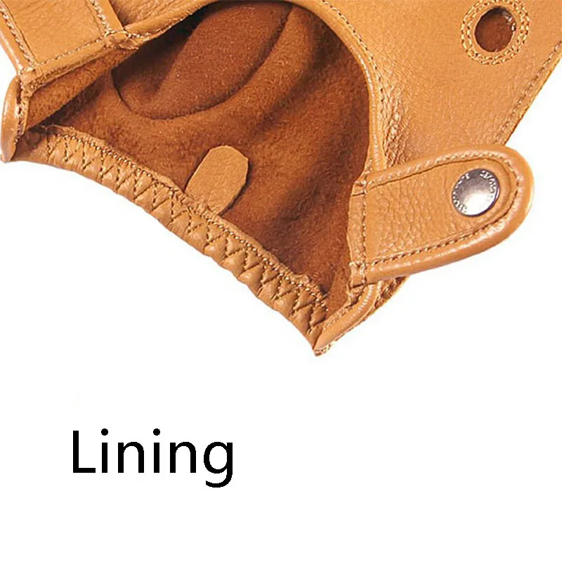 Для мужчин Натуральная кожа на полпальца перчатки с полуоткрытыми пальцами