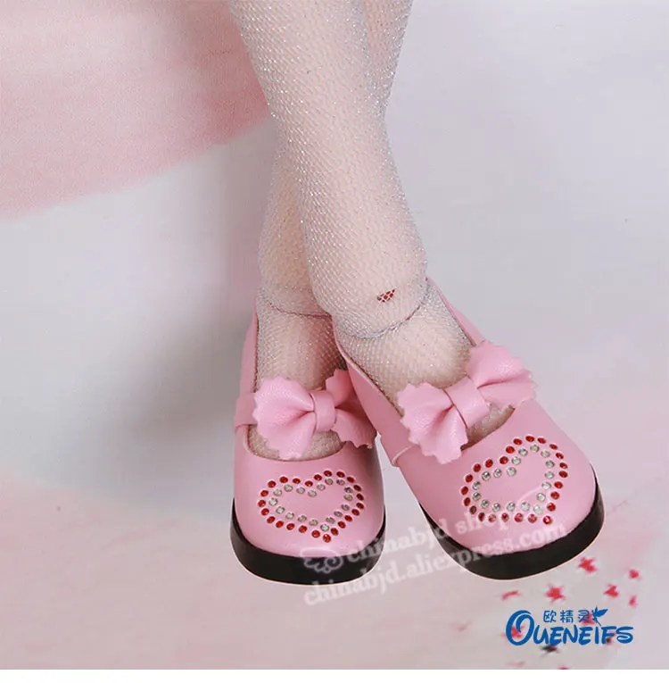 Обувь для куклы BJD, 1 пара, 8 см, розовая модная мини-игрушка из искусственной кожи, обувь с бантиком, 1/3 кукла, аксессуары для куклы IP
