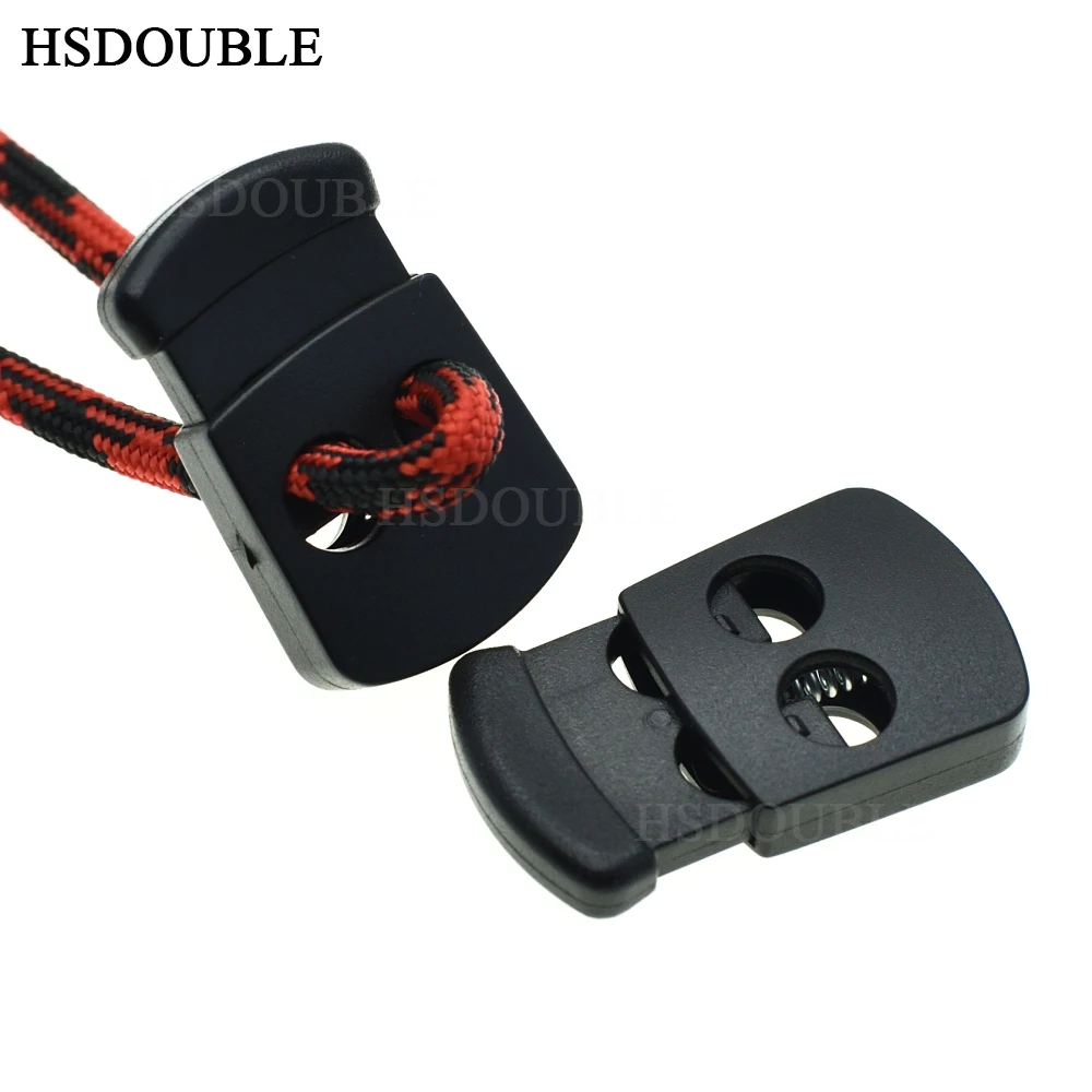 

2 Holes Cord Lock Toggle Stopper Plastic Toggle Clip Black 30mm*17.65mm*5.28mm