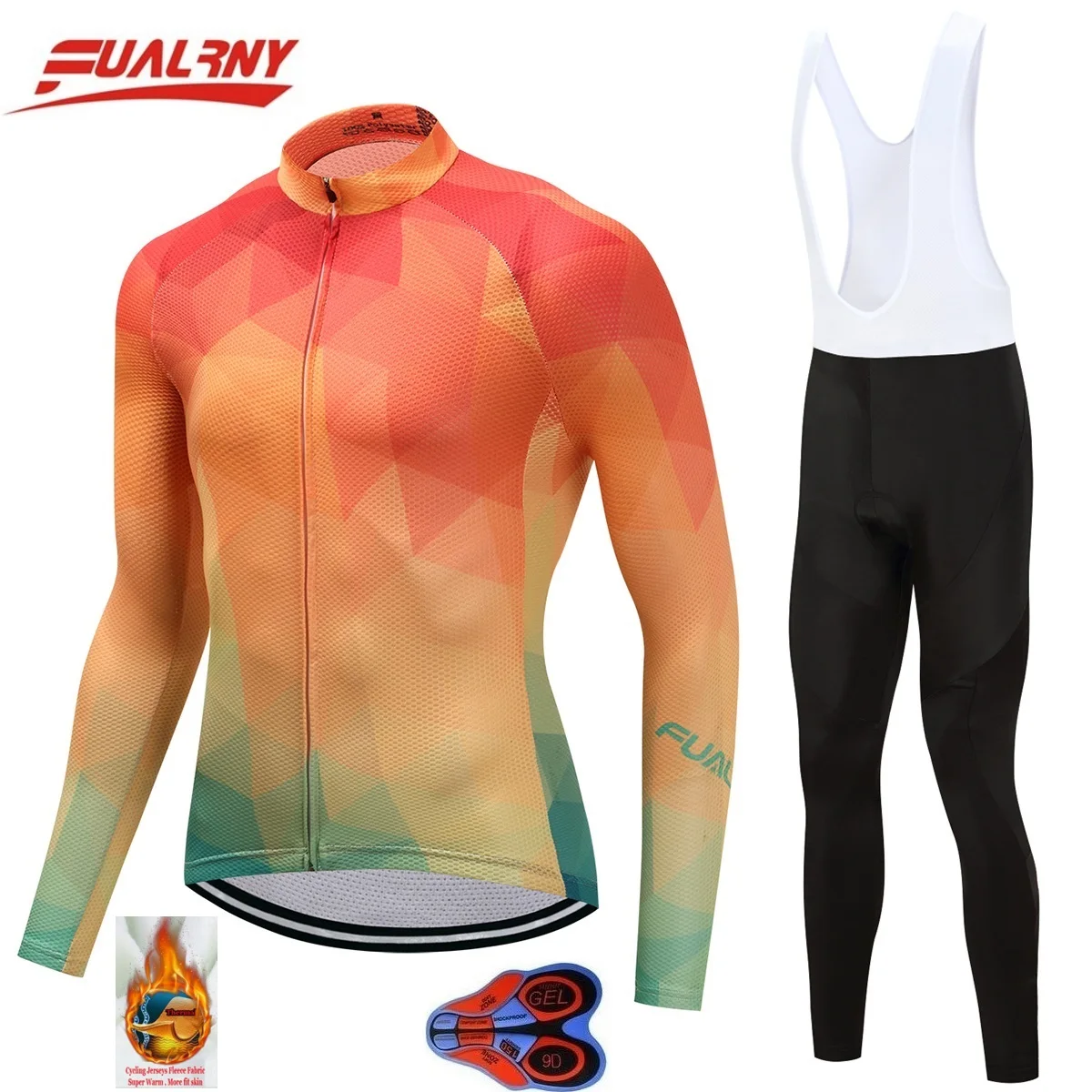 С длинным рукавом Ropa Ciclismo Vélo комплекты 9D гель/зима Термальность флис