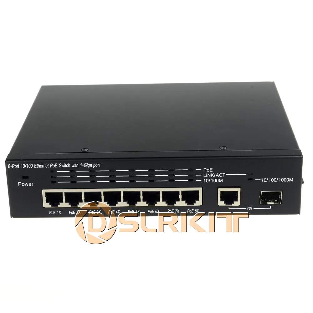 DSLRKIT 8 + 1 9 портовый коммутатор Ethernet PoE гигабитный и SFP 120 Вт IEEE802.3af Вт|Сетевые