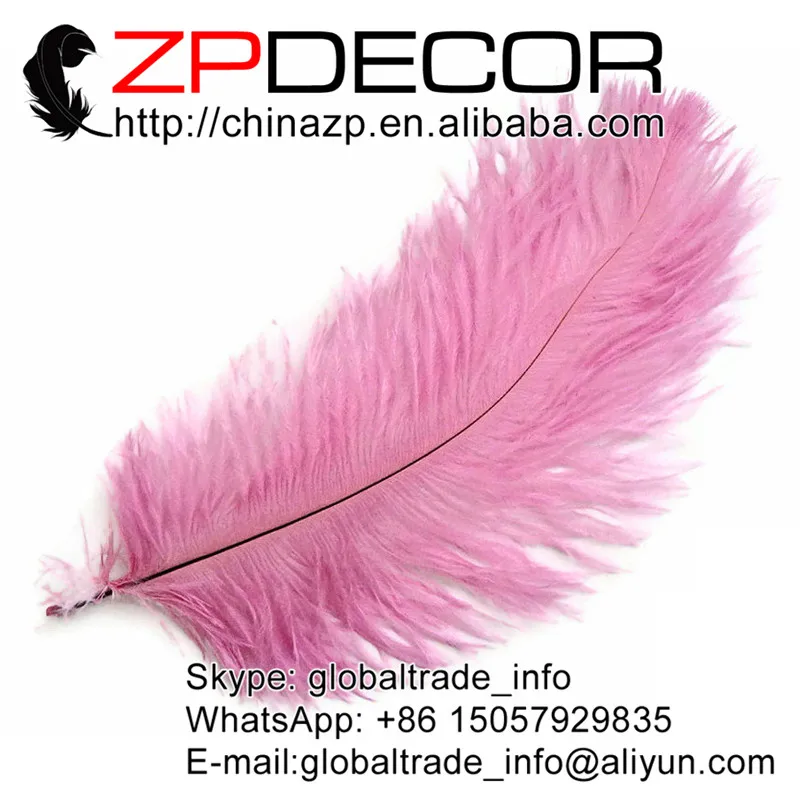 Фото Zpdecoration 100 шт./лот 40-45 см (16-18 дюймов) Светло-Розовый Окрашенные продажи перьев вольселя Свадебные украшения Страусиные Шлейфы №3