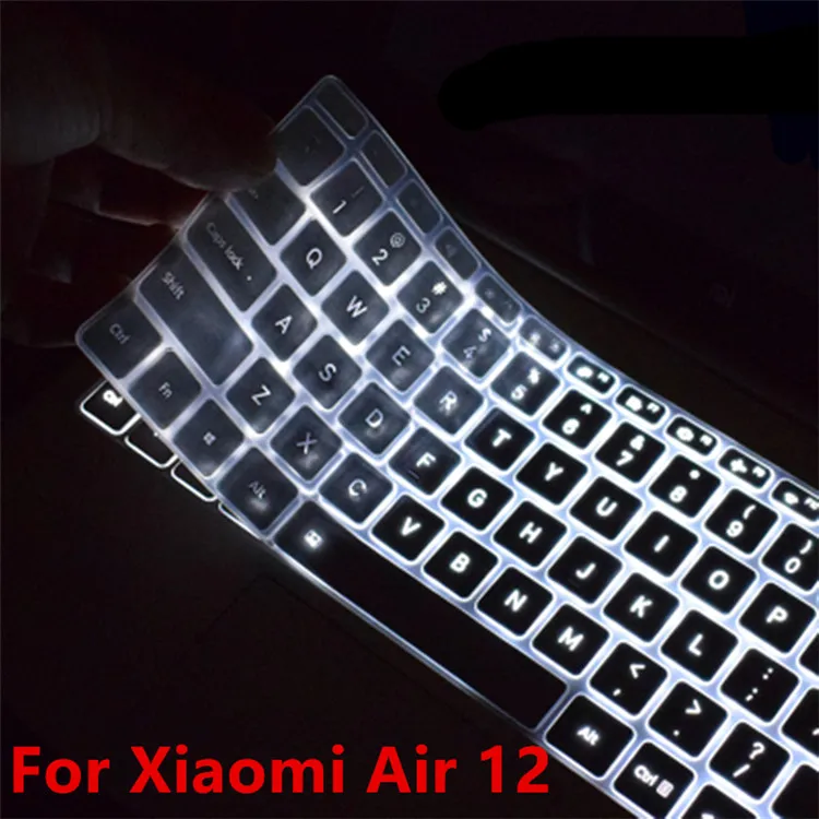 Sliver 12 inch Цветная прозрачная силиконовая клавиатура для Xiaomi Air 12,5 13,3, Водонепроницаемая клавиатура для ноутбука Xiaomi Air 12, 13 дюймов - Цвет: Sliver 12 inch