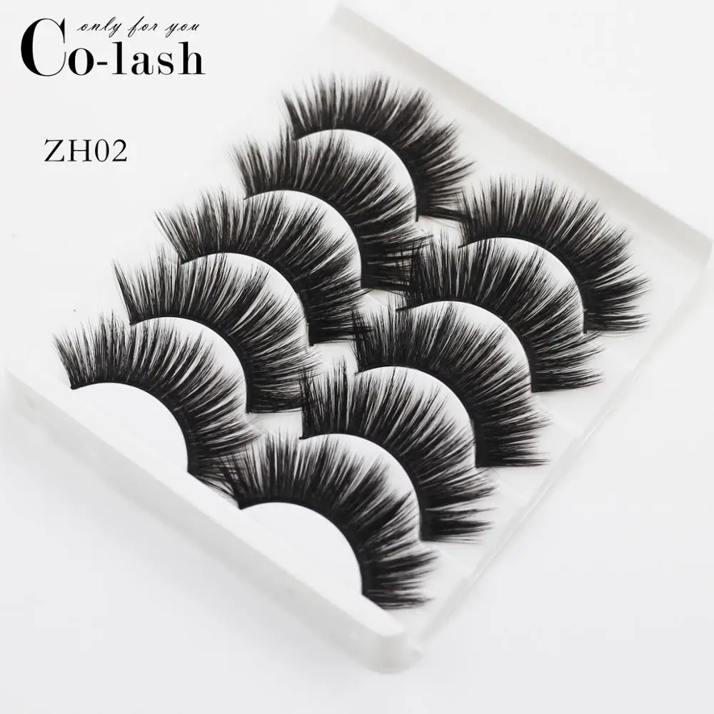 Colash ZH01 5 пар Накладные ресницы пушистые норковые ресницы ручной работы длинные натуральные 3D ресницы густой мех драматический вид