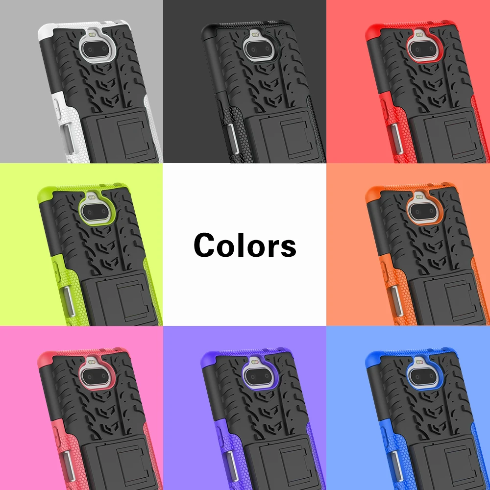 for Sony Xperia 10 Case Kickstand Fitted Celular ZGAR Soft TPU Hard PC 2 in 1 Covers Phone Bags Cases Coque | Мобильные телефоны и