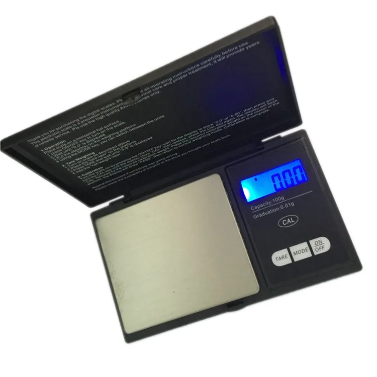 Precision100g 0,01 г мини карманные кухонные весы косметическое зеркало в форме ноутбука ЖК электронные ювелирные весы кофе пол Баланс Вес