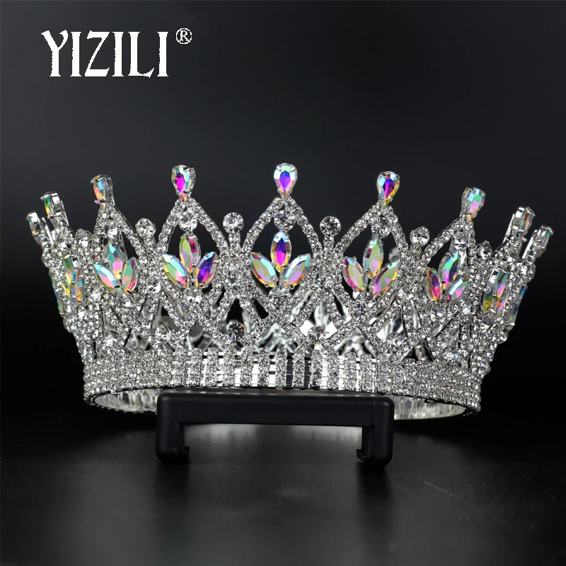 Большая винтажная свадебная тиара YIZILI обруч на голову вечерние аксессуары для