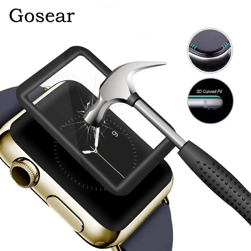 Закаленное стекло Gosear с полным покрытием и защитой от царапин для Apple Watch iWatch i Wach