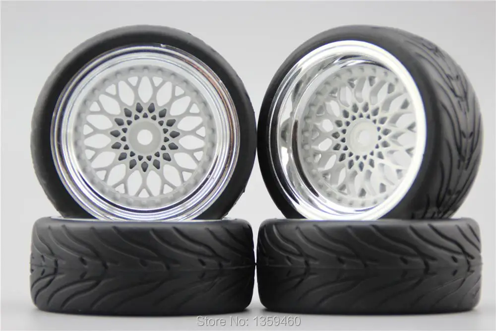 4 шт. RC 1/10 мягкая резина на дороге автомобильная шина обод колеса с шиной Y12CW 6 мм