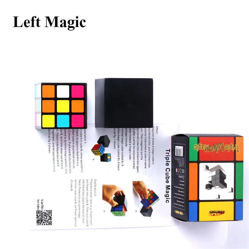 Тройной Diko Cube Magic Props Магическая Иллюзия Toys фокусы G8018|Волшебные фокусы| |