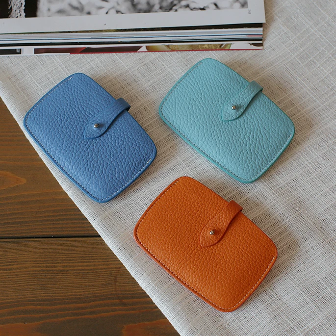 Натуральная кожа id card Holder стикер модный замок карта кошелек унисекс визитная карточка тонкий твердый кошелек для кредитных карт