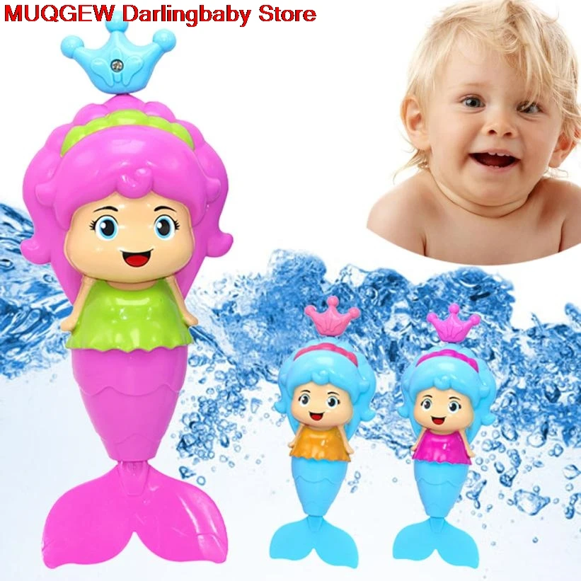 Забавная игрушка для купания в ванну детская с русалочкой заводная плавающая