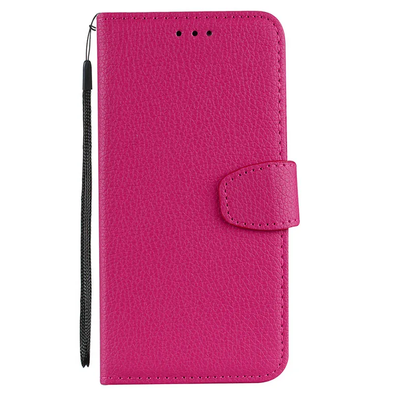 Rose Red Чехол-книжка из для Xiaomi redmi Note 4 кожи с рисунком личи для redmi 6 Pro, мягкий чехол для redmi 4X 4A Note 5 3 - Цвет: Rose Red