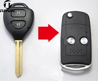modified blank flip remote key shell for toyota corolla rav4 new vios 2 buttons fob keyless case