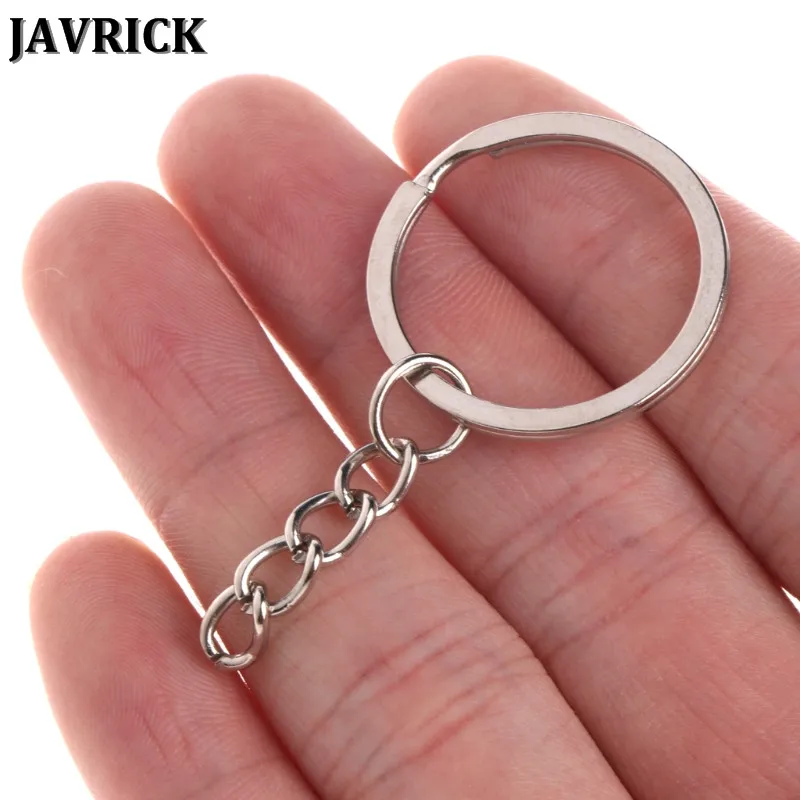 JAVRICK 50 шт. брелок из нержавеющей стали брелок Портативный короткий обруч Металлическая петля открытый